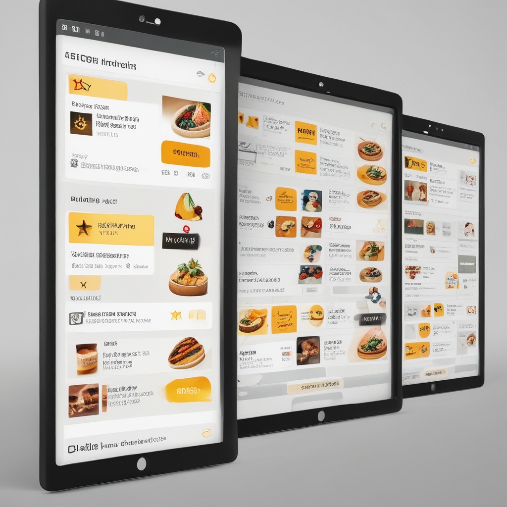 Screens displaying different customer reviews